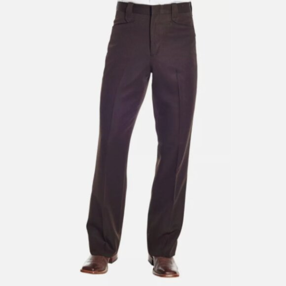 CIRCLE S Western Pants Mens 44 Brown Flat Front Dress Slacks Ranch Pant Cowboy - Picture 1 of 15